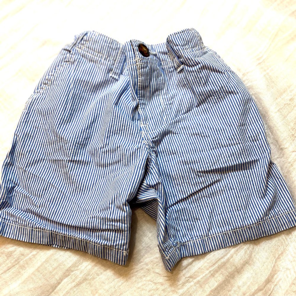 Blue & White Pinstripe Shorts